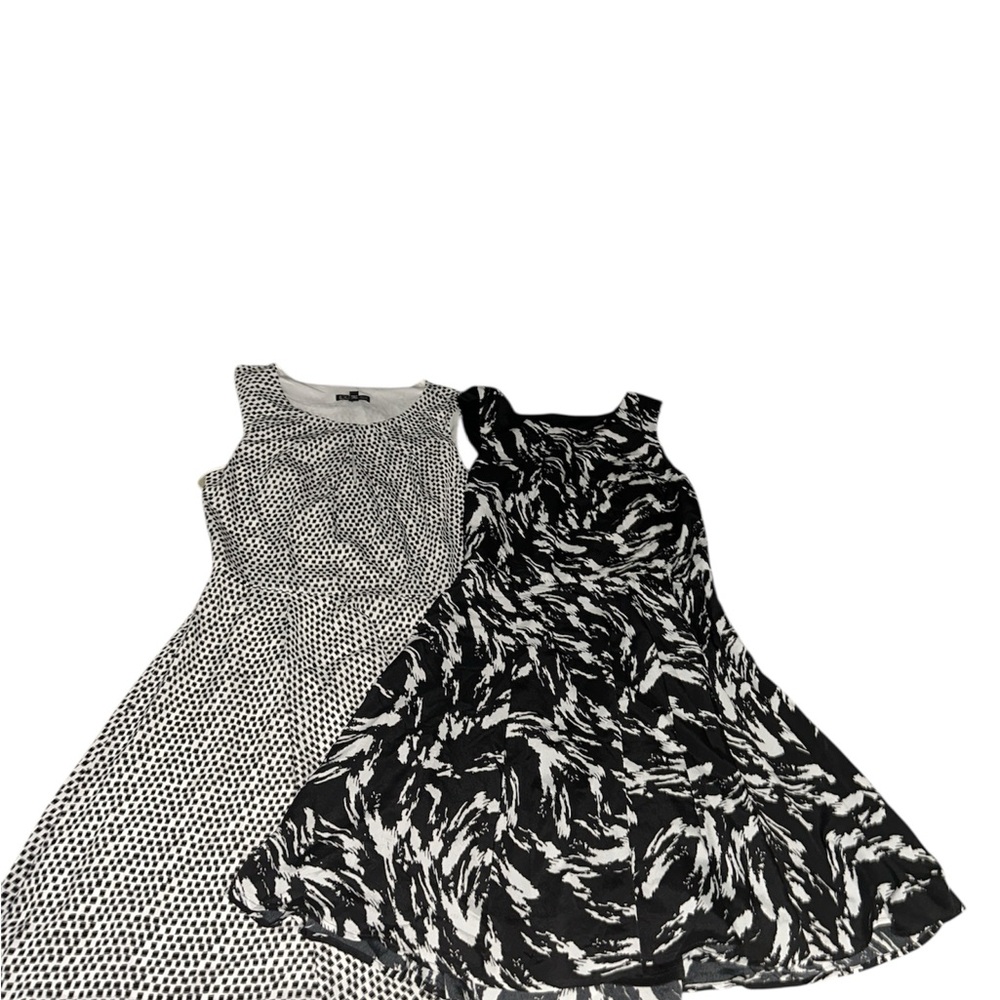 Express Black and White Keyhole A-Line Midi Dress Size 6 lot of 2